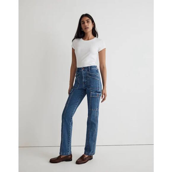 Madewell The '90s Straight Utility Jean in Densmore Wash Size 28 Tomboy Chic Y2K - Picture 3 of 16